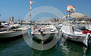 Fishing boats at the port of the Lebanon city Batroun