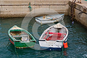 Fishing boats in the port of Sagres in the southwest cape of Eur