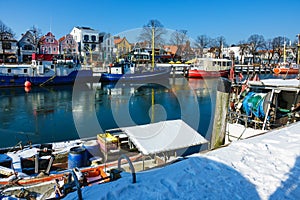 Fishing boats in the port of Warnemuende, Germany