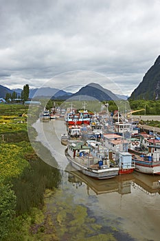 Fishing boats in Puerto Aysen, Patagonia, Chile