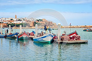 Fishing boats in Rabat, Morocco photo