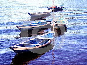 Fishing boats resting on the TapajÃ³s river