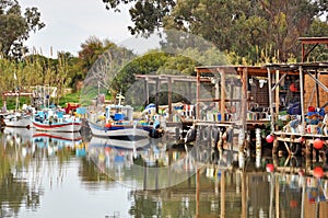 Fishing Boats on a River in Cyprus