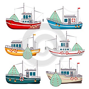 Fishing boats set