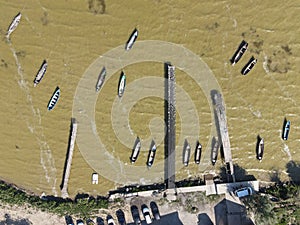 Fishing boats in a small village in Dobrogea