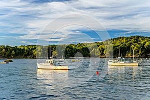 Fishing Boats at Sunset