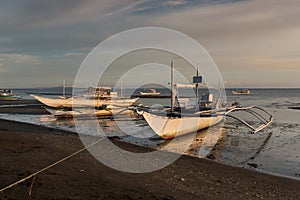 Fishing boats at sunset - Donsol Philippines