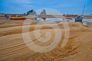Fishing Boats Sunset in Malaysia