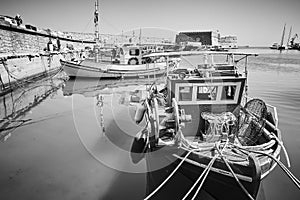 Fishing boats in Venetian Harbor of Heraklion