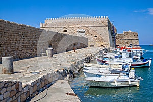 Fishing boats in Venetian Harbor of Heraklion