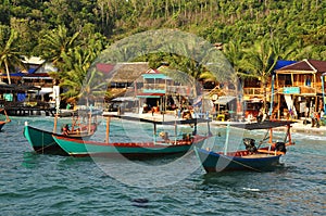 Fishing boats and village, Koh Rong, Cambodia