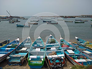 Fishing boats on Vizhinjam harbor, Thiruvananthapuram Kerala