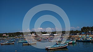 fishing boats in vizhinjam harbor, Thiruvananthapuram, Kerala, seascape view