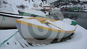 FIshing boats in winter