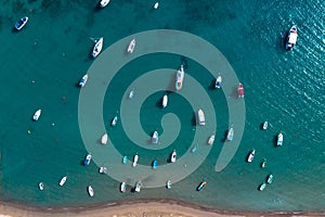 Fishing boats and yachts moored at Miami Beach. Limassol, Cyprus