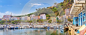 Fishing boats and yachts in port Blanes. Spain