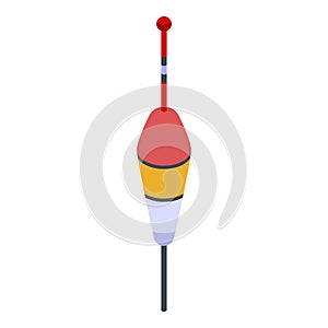 Fishing bobber icon, isometric style