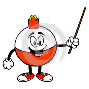 Fishing Bobber Mascot with a Pointer