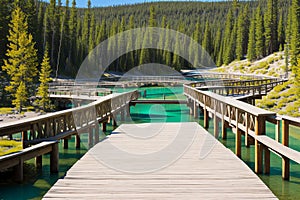 a fishing bridge in the national park.