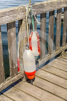 Fishing Buoys on a Pier