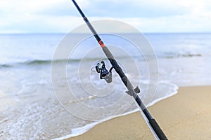 Fishing cane on the beach