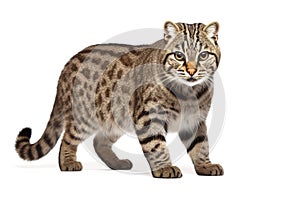 Fishing Cat Prionailurus viverrinus on white background, Pet, Wild Animals, Illustration, Generative AI