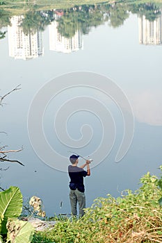 Fishing at the city park