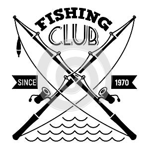 Fishing club logo, simple style photo