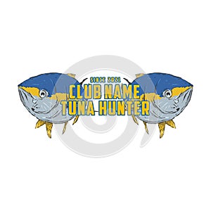 fishing community badge design with tuna theme