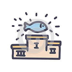 fishing competition color vector doodle simple icon