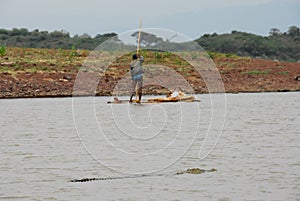 Fishing with crocodiles, Chamo Lake (Ethiopia) photo