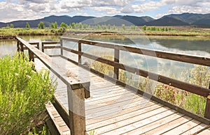 Fishing Dock Along Wildlife Drive In Browns Park In Early Summer