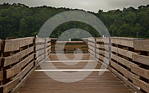 Fishing dock on bass lake