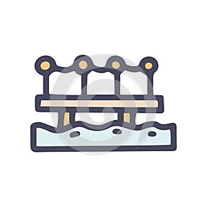 fishing dock color vector doodle simple icon