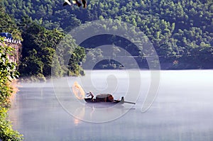 Fishing on the Dongjiang Lake