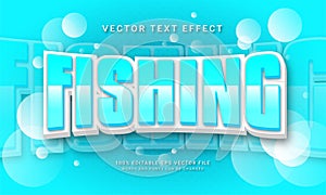 Fishing editable text effect with blue color theme