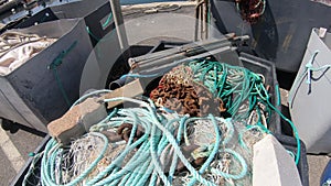 Fishing equipment in french meditteranean harbor