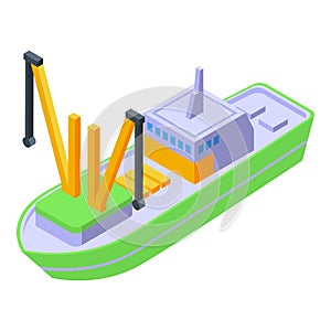 Fishing expedition boat icon isometric vector. Piscatorial ship
