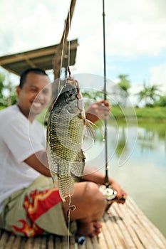 Fishing fishpond photo