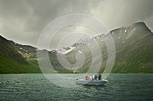 Fishing on fjord