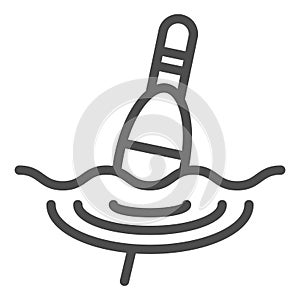 Fishing float line icon. Bobber vector illustration isolated on white. Tackle outline style design, designed for web and