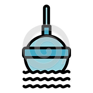 Fishing float lure icon color outline vector