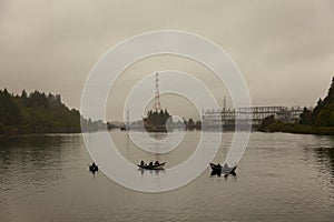 Fishing on Foggy Columbia River