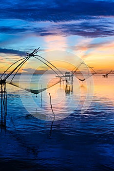 Fishing gear. Bamboo and netting.