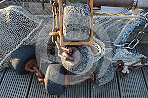 Fishing gear of a shrimp boat