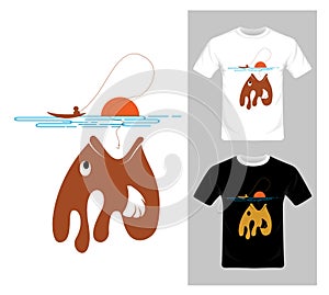 Fishing Graphic Vector. fish - T-shirt graphic design.