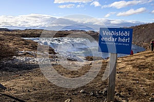 Fishing grounds end here sign