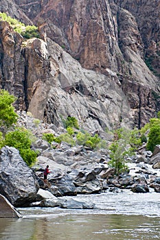 Fishing Gunnison river in the Black Canyon