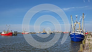 The fishing harbor in Lauwersoog Friesland the Netherlands