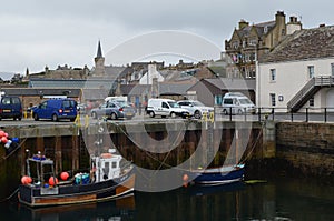 Fishing harbour of Stromness, the second-most populous town in Mainland Orkney, Scotland